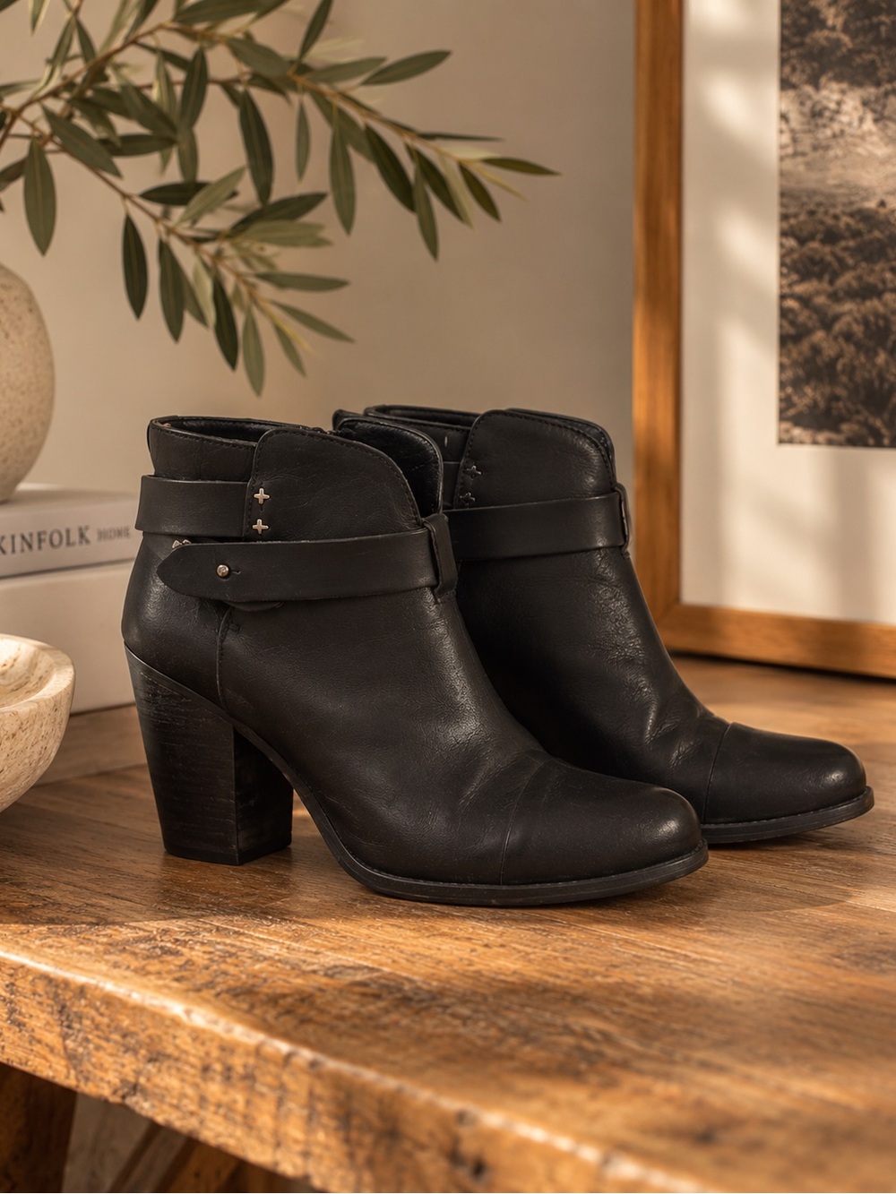 Rag & Bone Black Leather Ankle Boots